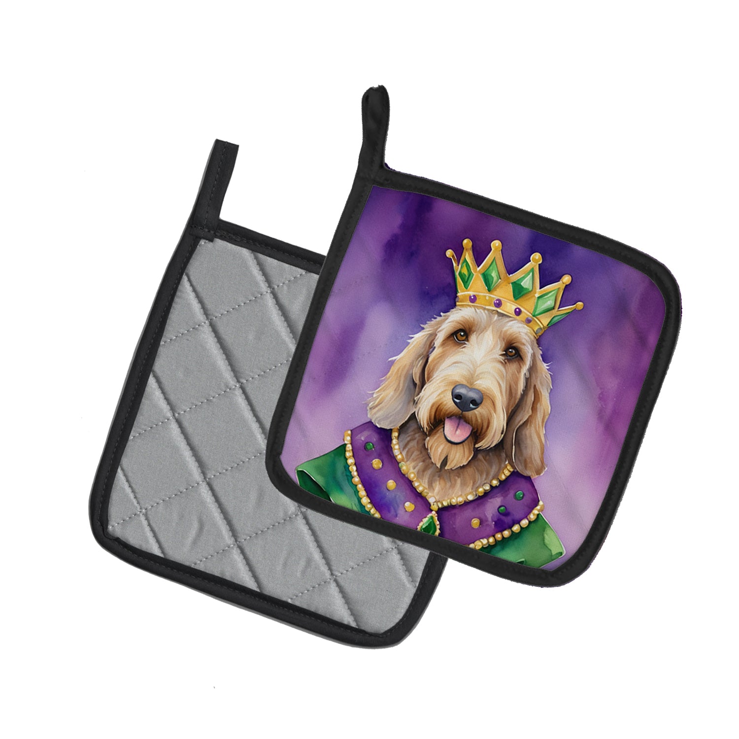 Buy this Otterhound King of Mardi Gras Pair of Pot Holders