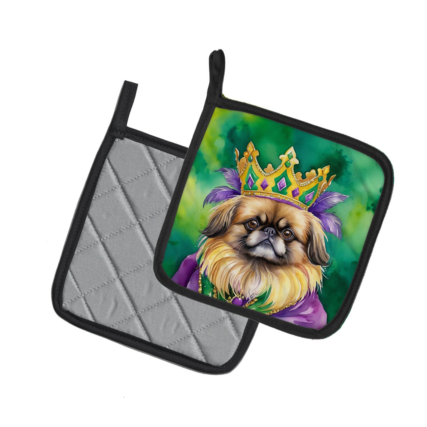 Buy this Pekingese King of Mardi Gras Pair of Pot Holders