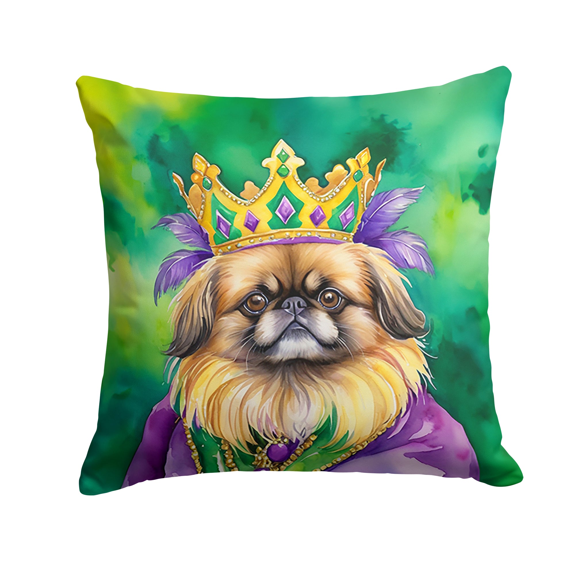 Buy this Pekingese King of Mardi Gras Throw Pillow