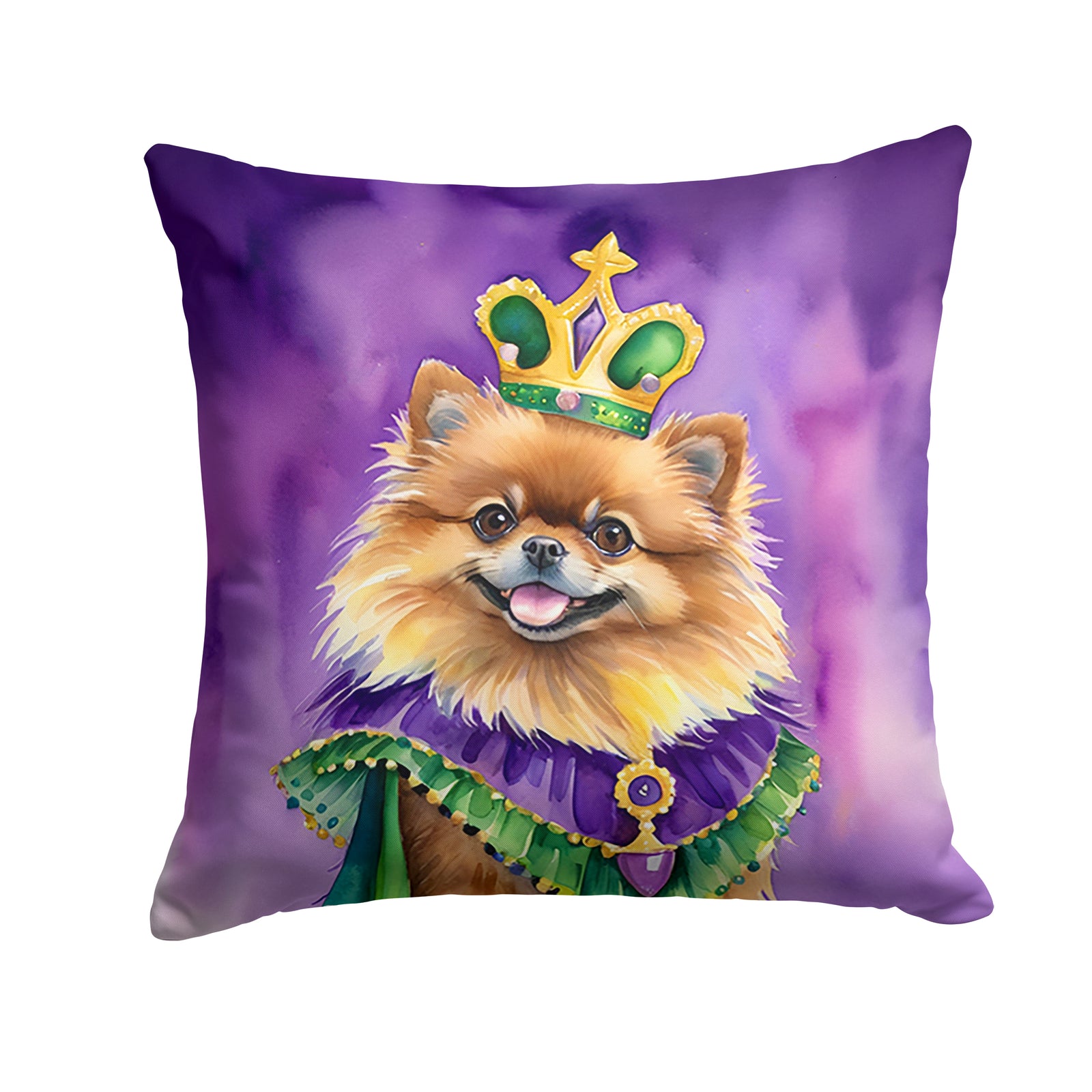 Buy this Pomeranian King of Mardi Gras Throw Pillow