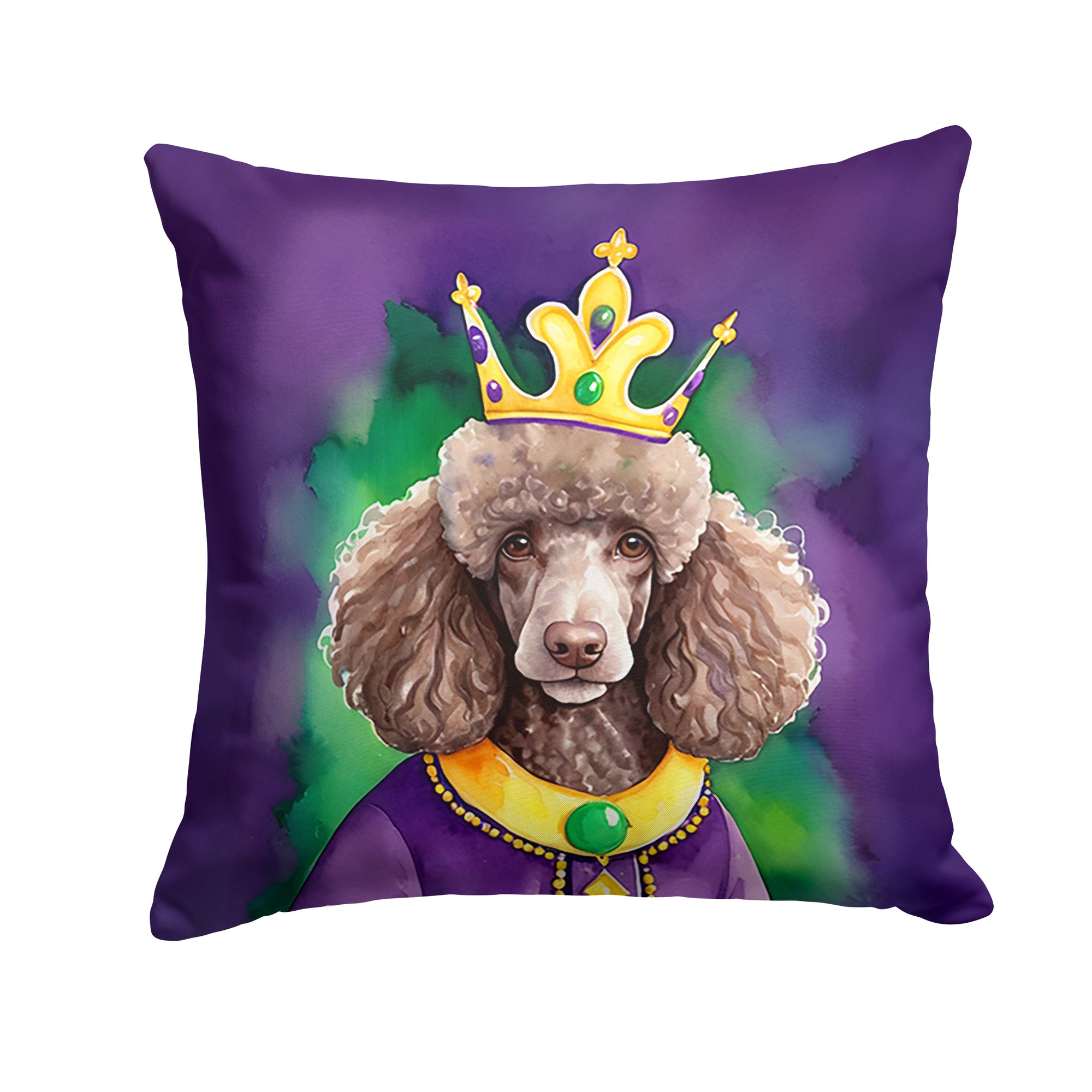 Buy this Chocolate Poodle King of Mardi Gras Throw Pillow