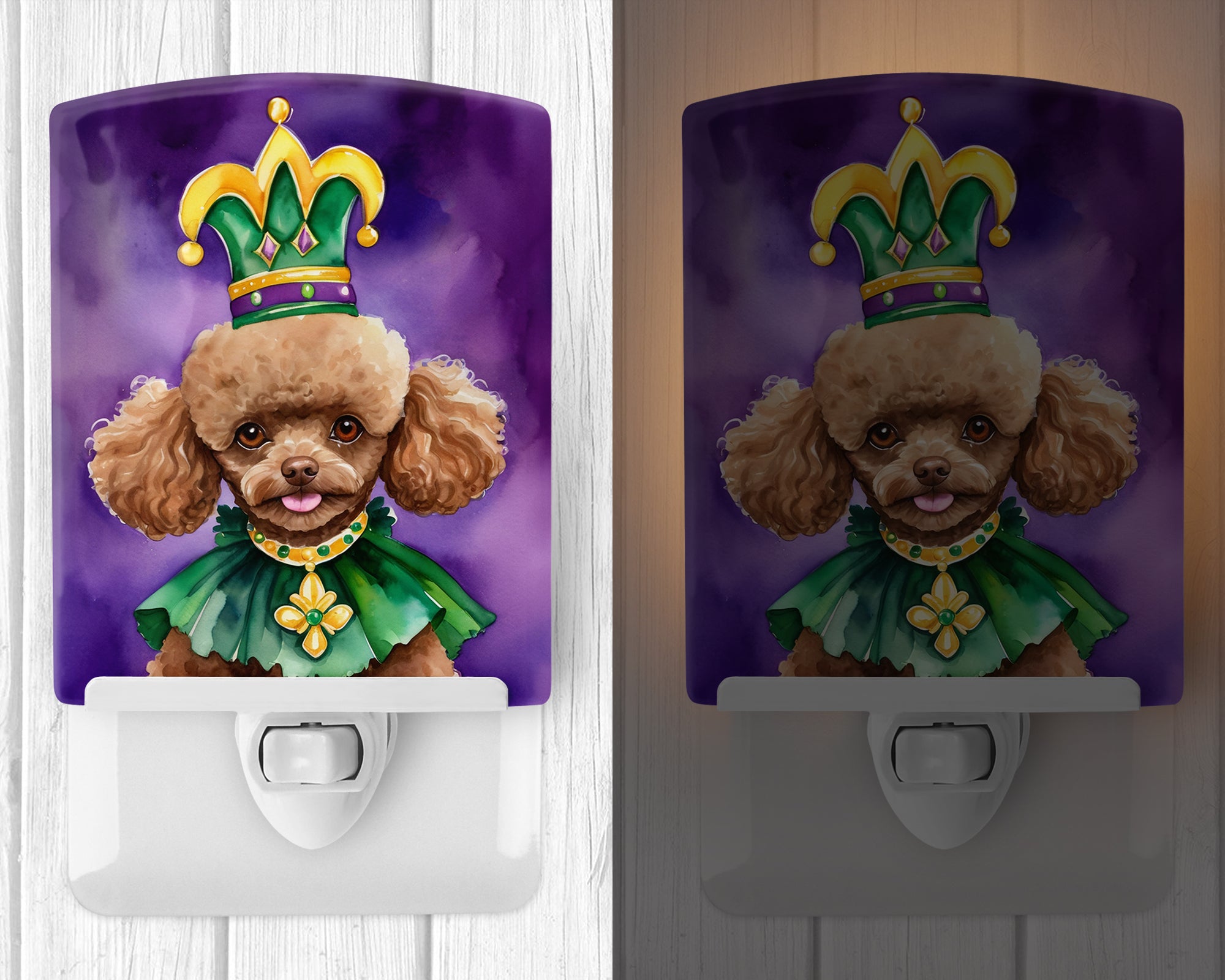 Buy this Poodle King of Mardi Gras Ceramic Night Light