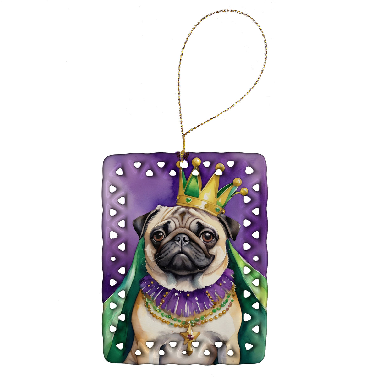 Buy this Pug King of Mardi Gras Porcelain Ornament