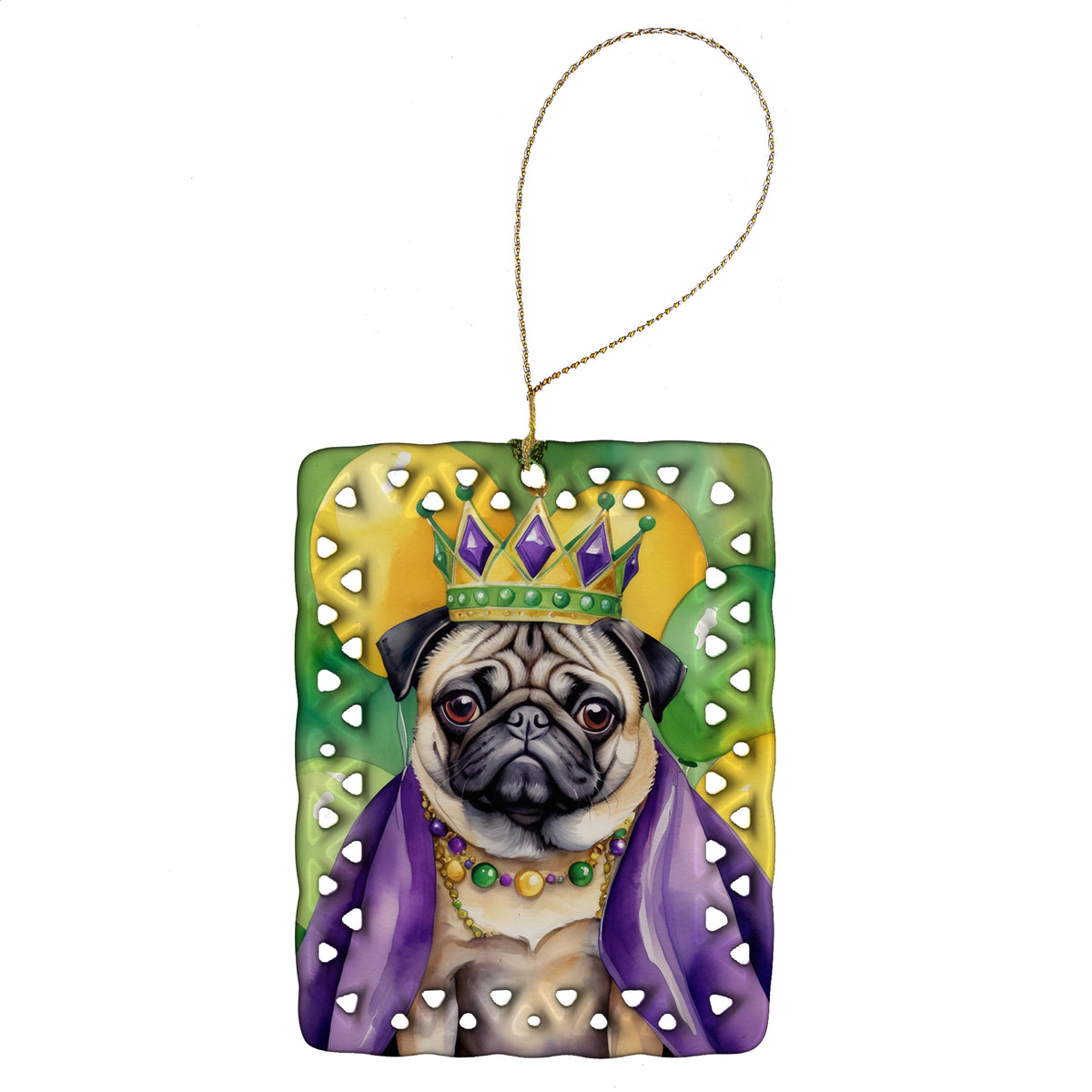 Buy this Pug King of Mardi Gras Porcelain Ornament