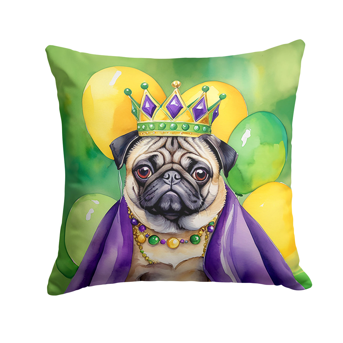 Buy this Pug King of Mardi Gras Throw Pillow