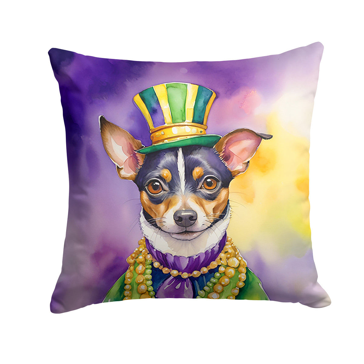 Buy this Rat Terrier King of Mardi Gras Throw Pillow