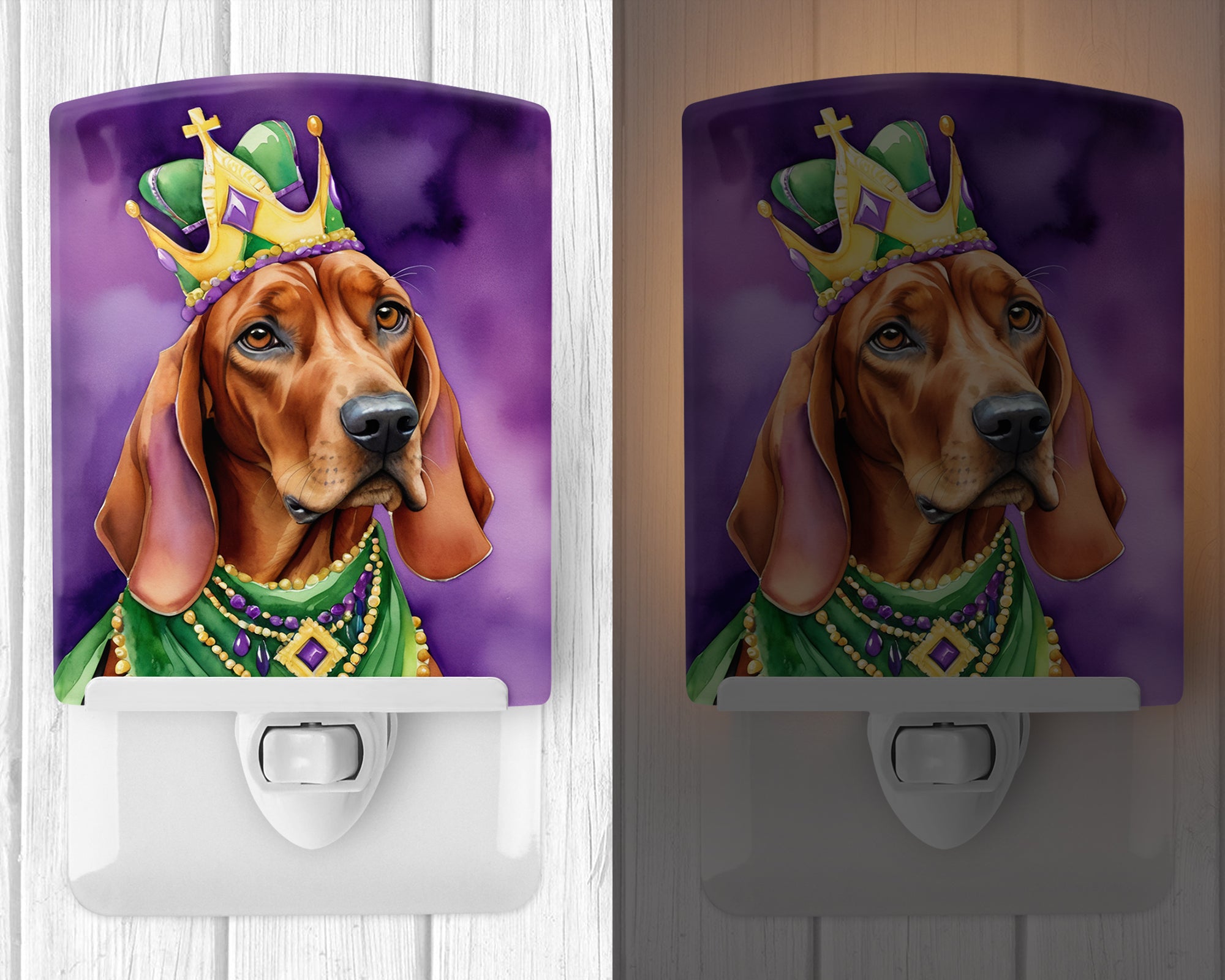 Buy this Redbone Coonhound King of Mardi Gras Ceramic Night Light