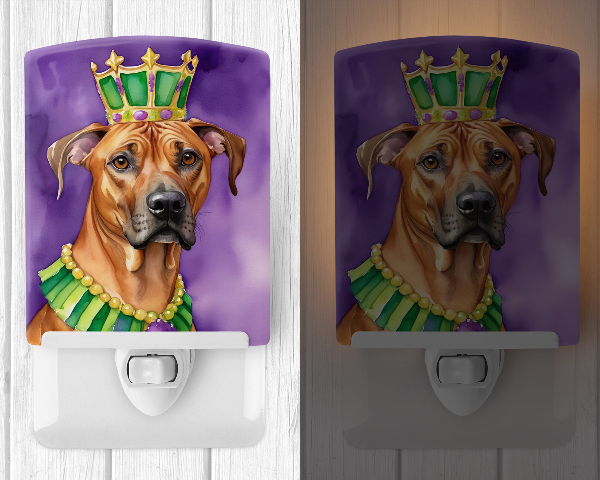 Buy this Rhodesian Ridgeback King of Mardi Gras Ceramic Night Light