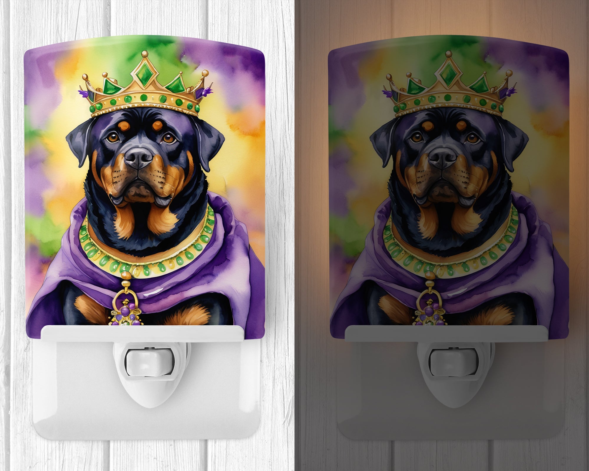 Buy this Rottweiler King of Mardi Gras Ceramic Night Light