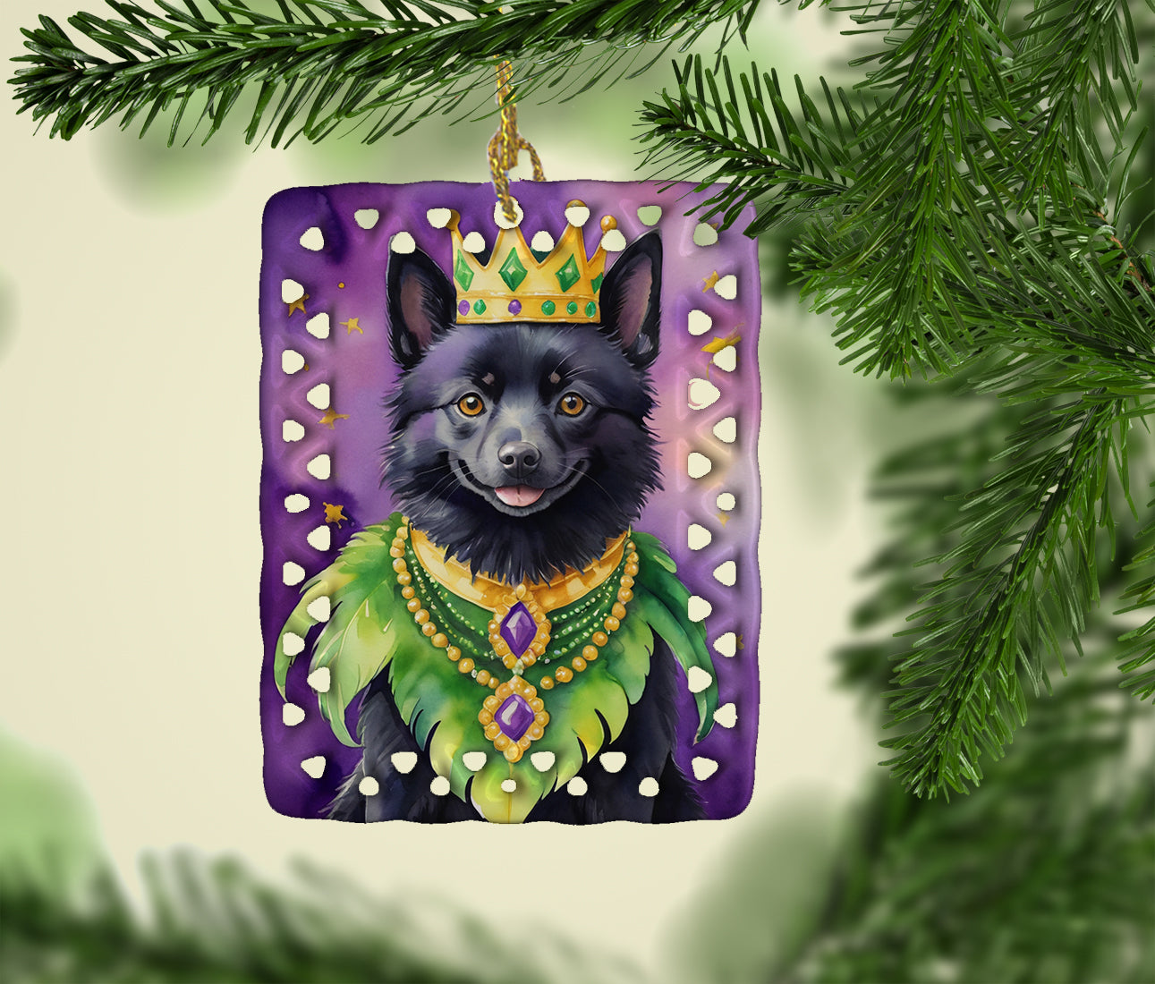 Buy this Schipperke King of Mardi Gras Porcelain Ornament