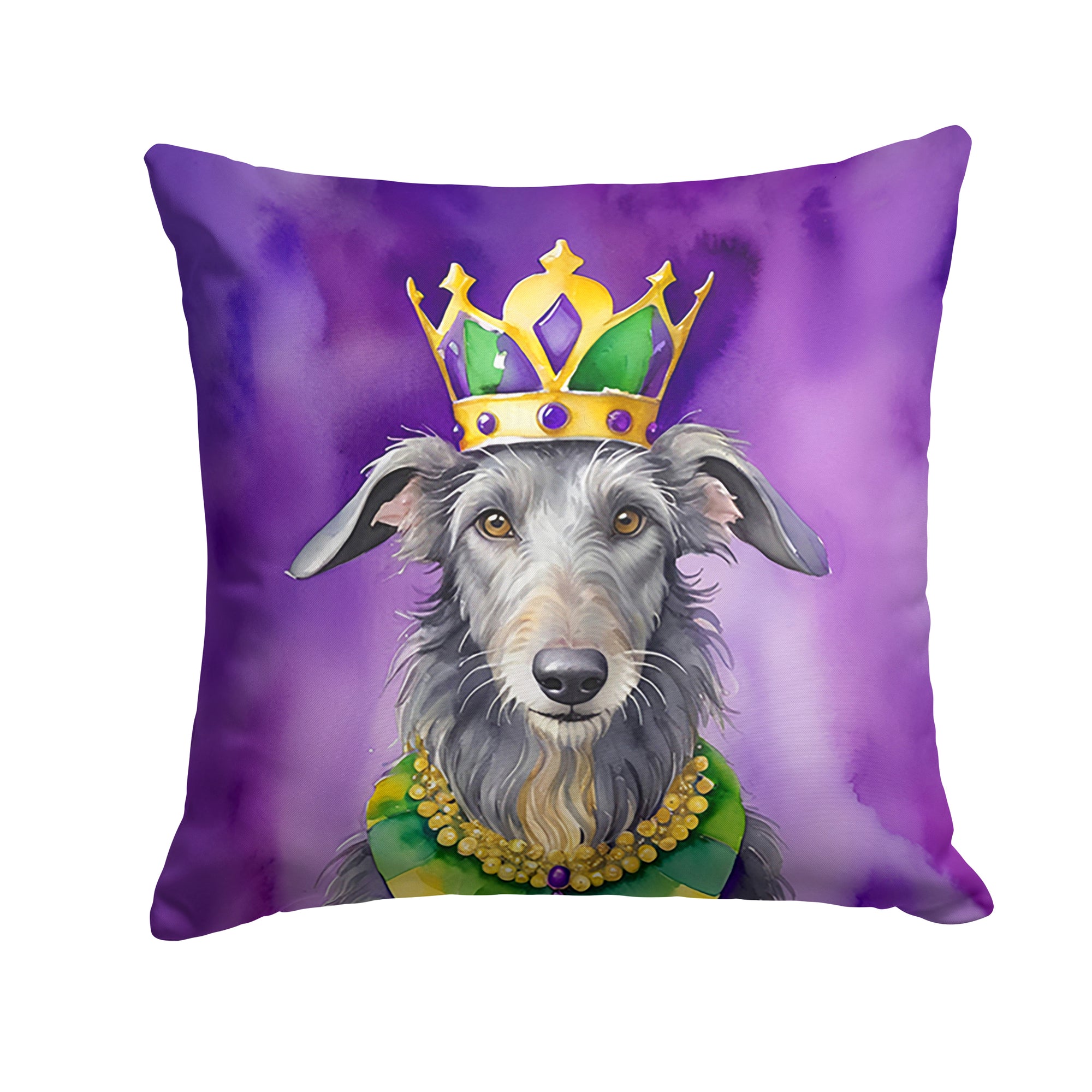 Buy this Scottish Deerhound King of Mardi Gras Throw Pillow