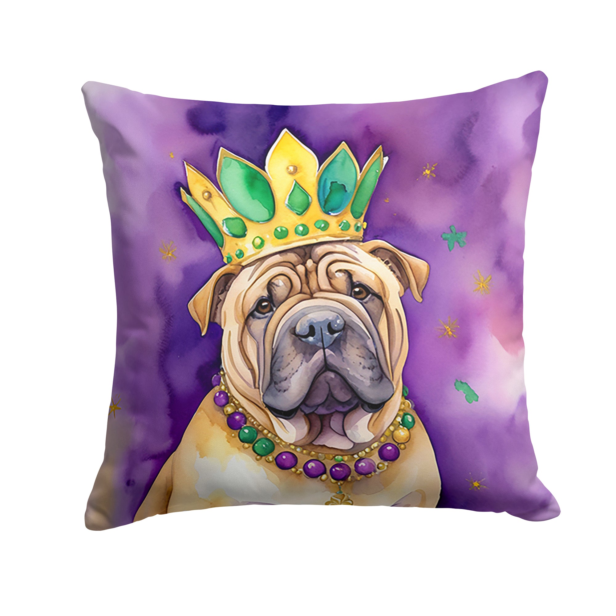 Buy this Shar Pei King of Mardi Gras Throw Pillow