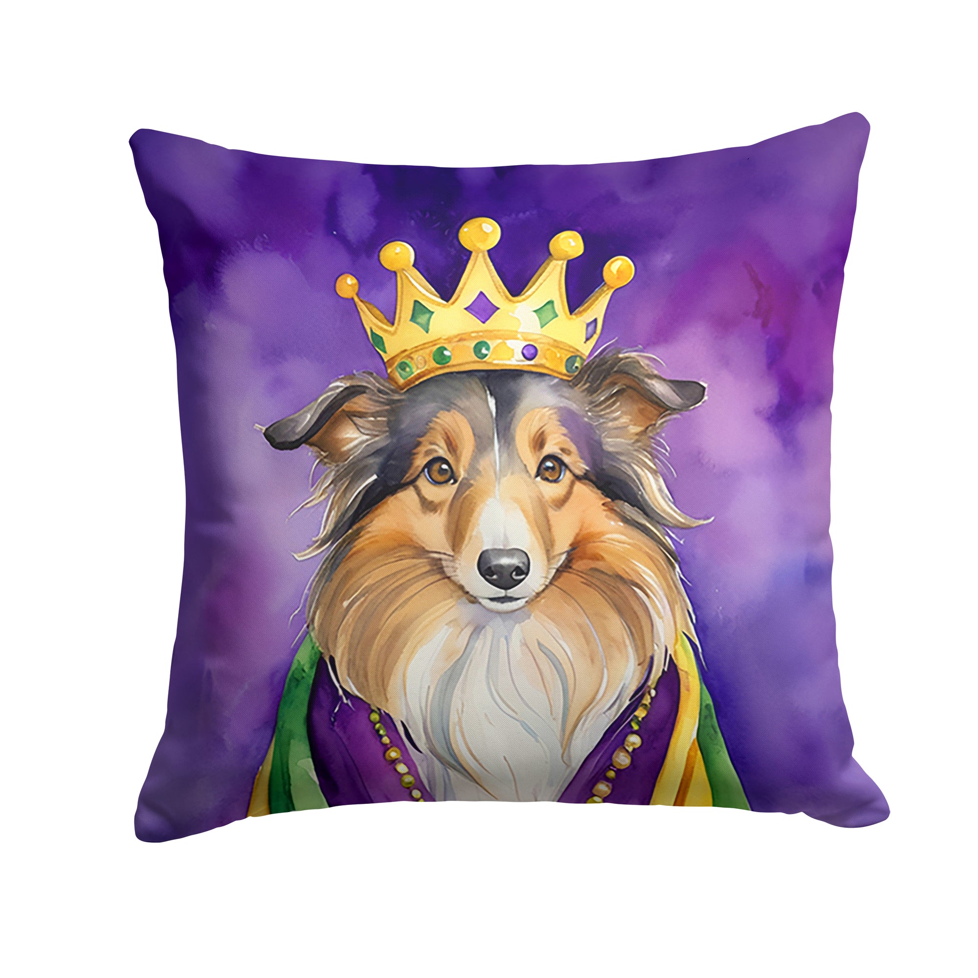 Buy this Sheltie King of Mardi Gras Throw Pillow