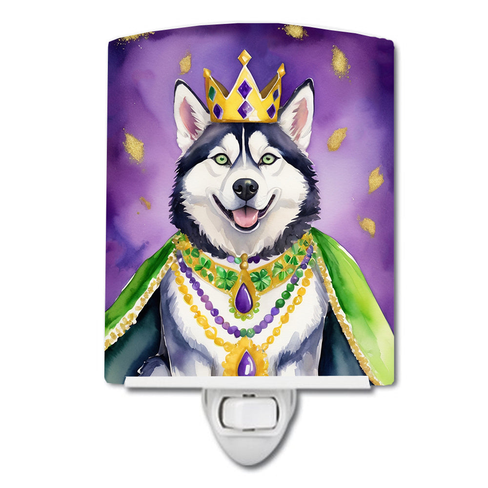 Buy this Siberian Husky King of Mardi Gras Ceramic Night Light