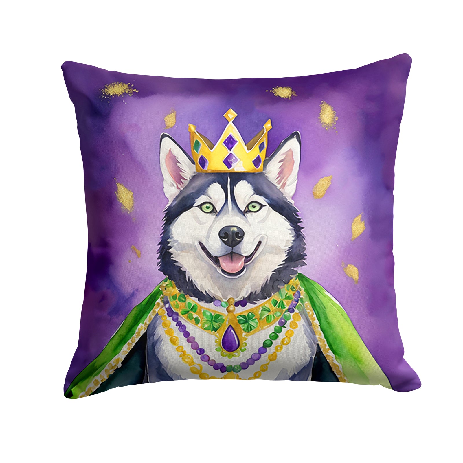 Buy this Siberian Husky King of Mardi Gras Throw Pillow