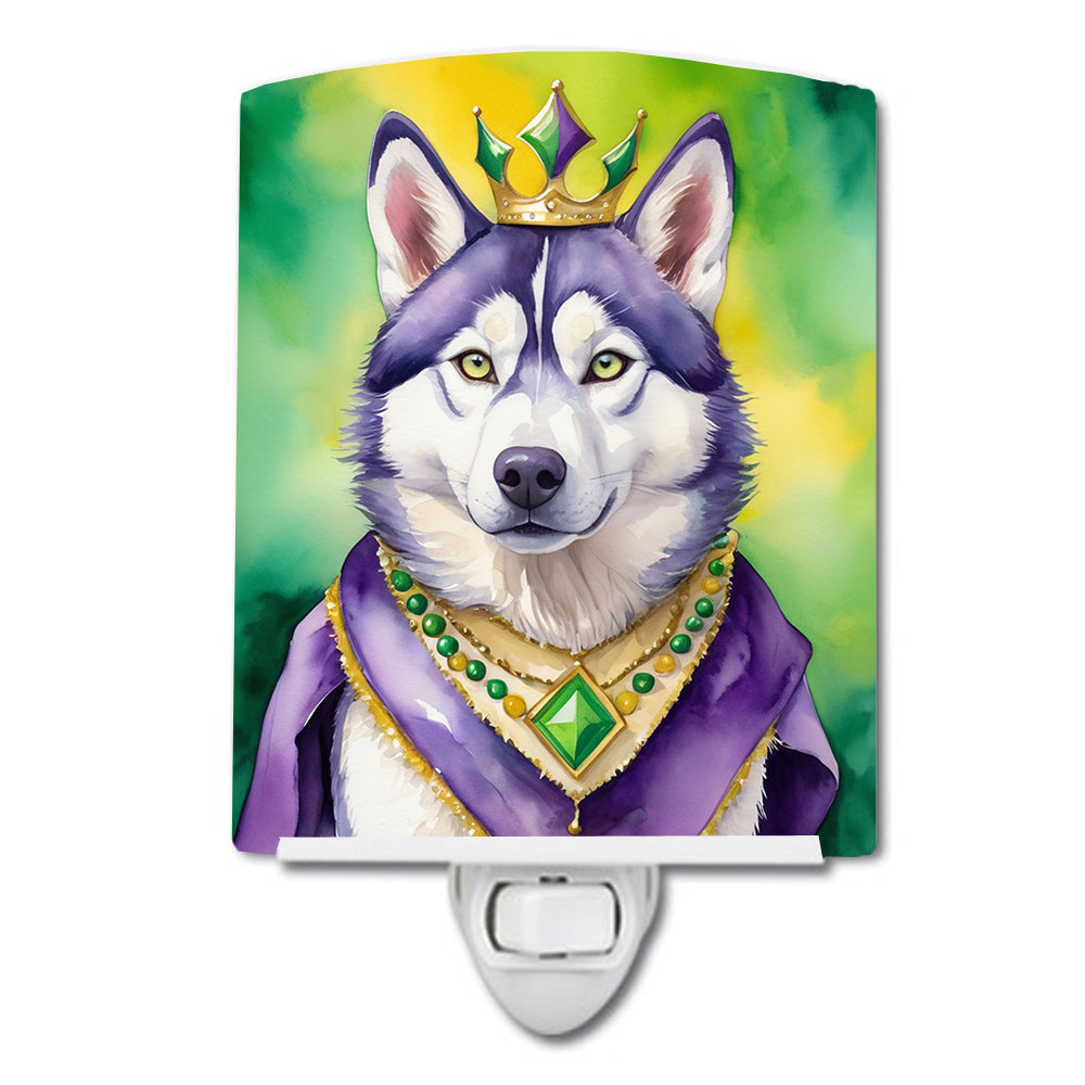 Buy this Siberian Husky King of Mardi Gras Ceramic Night Light