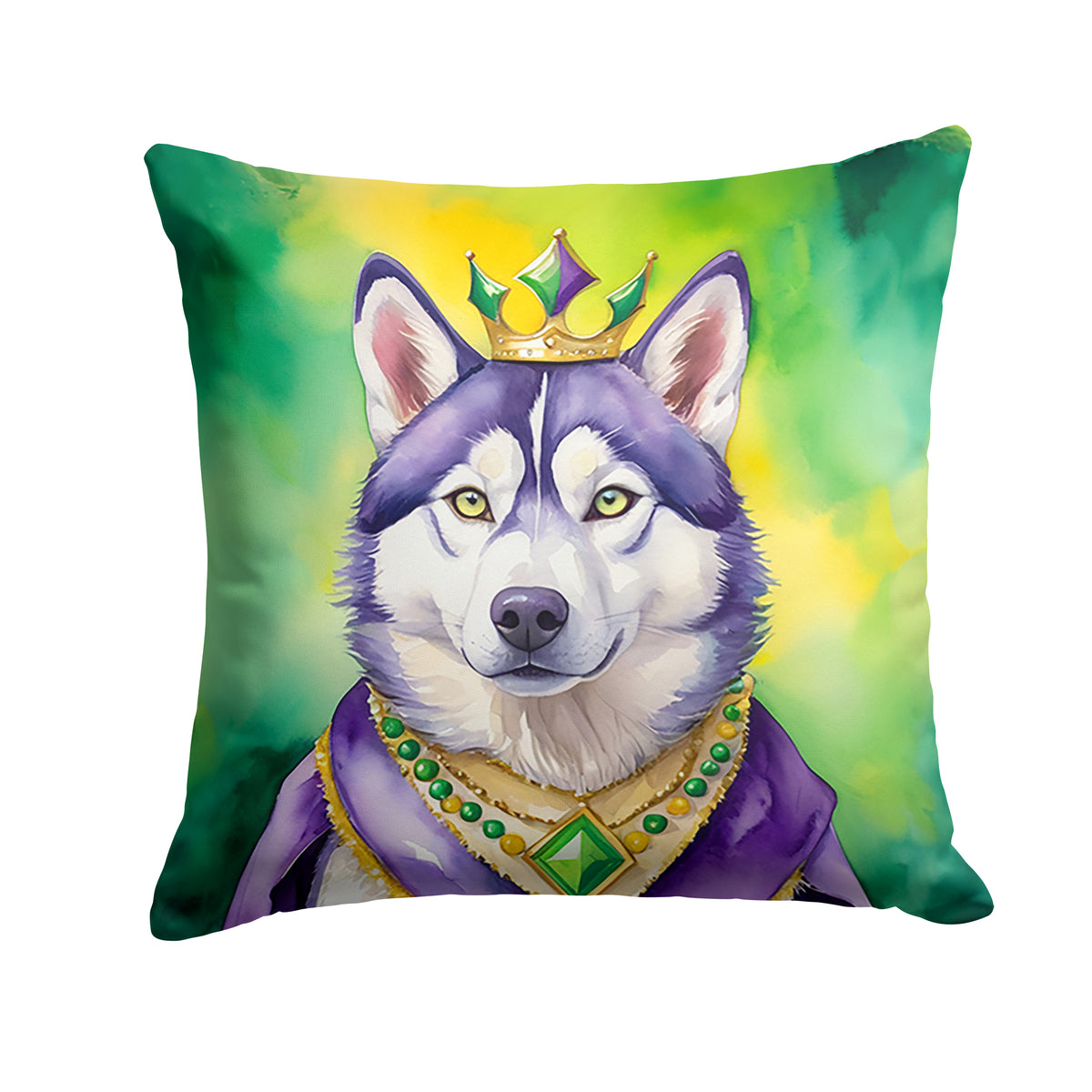 Buy this Siberian Husky King of Mardi Gras Throw Pillow