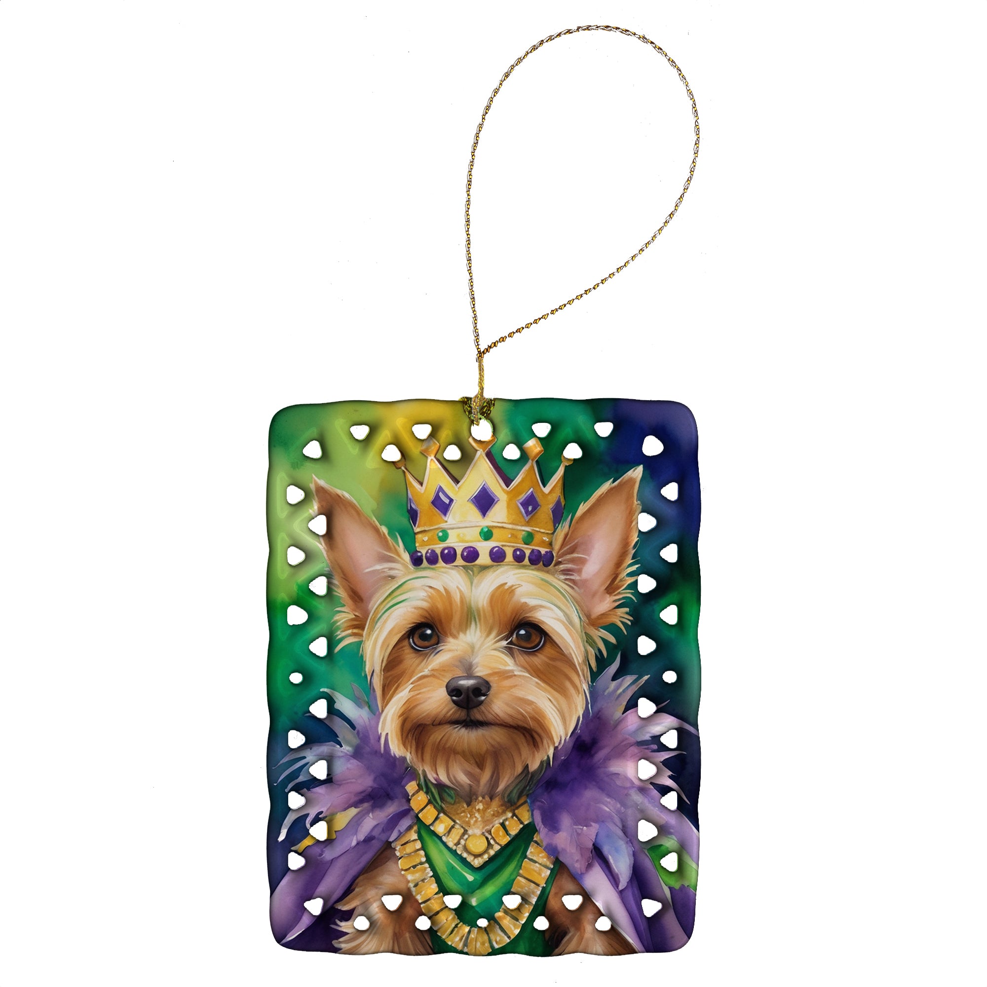 Buy this Silky Terrier King of Mardi Gras Porcelain Ornament