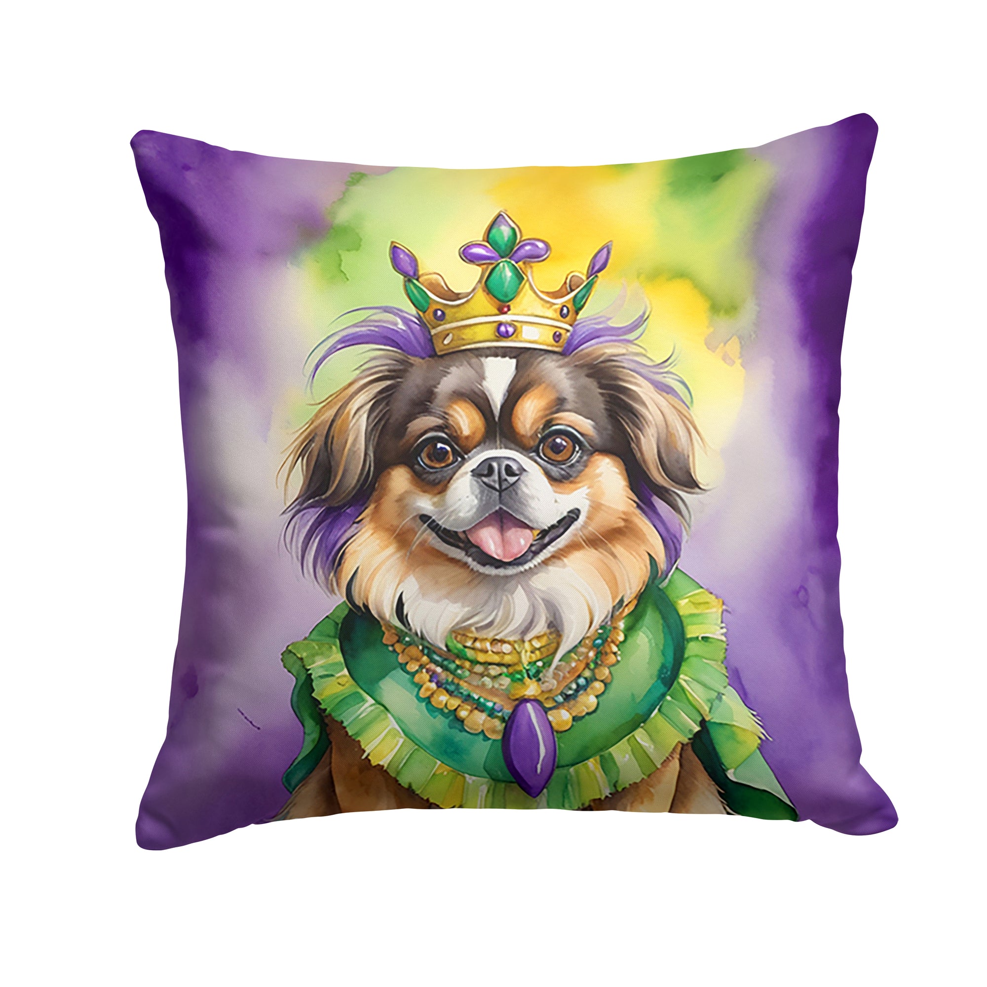 Buy this Tibetan Spaniel King of Mardi Gras Throw Pillow