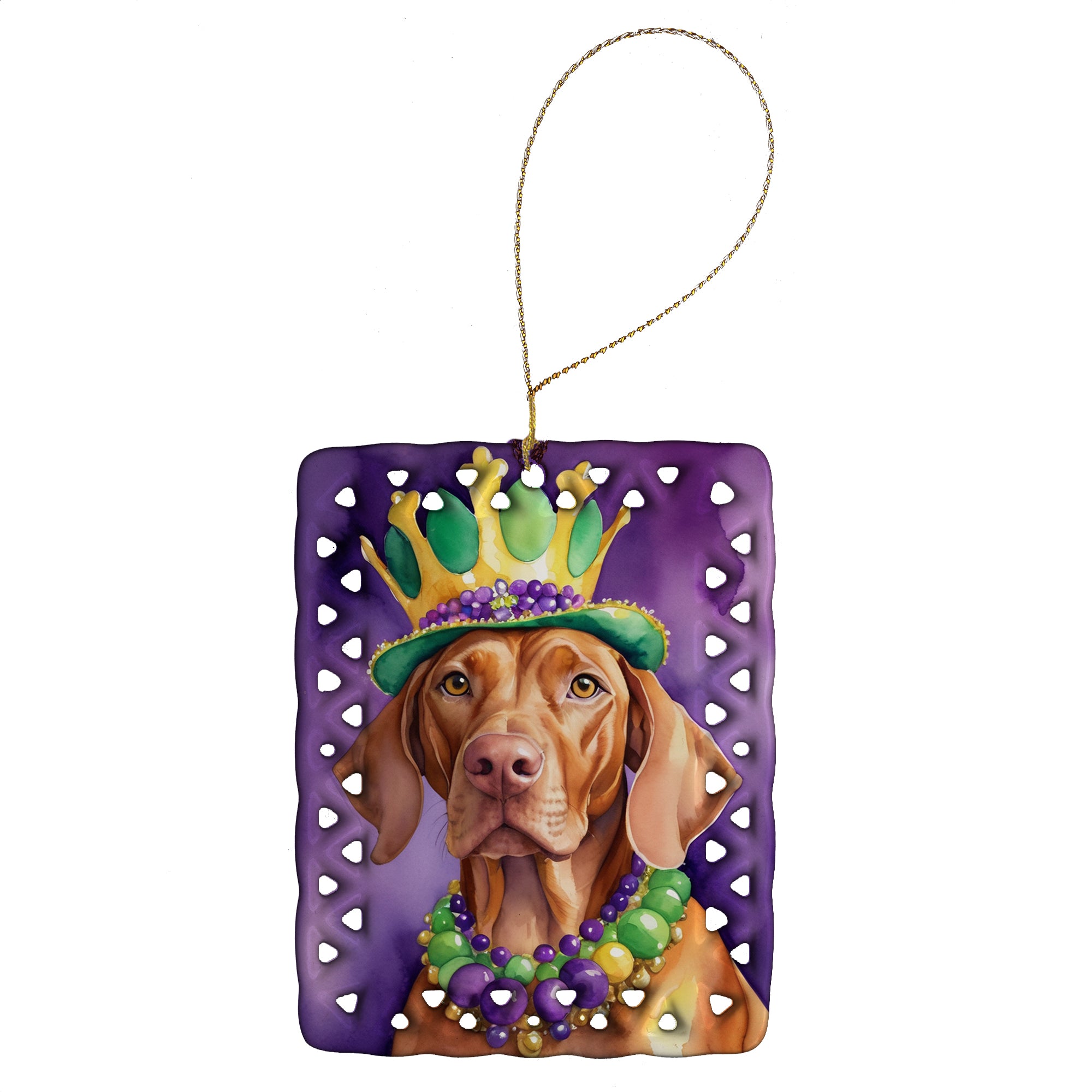 Buy this Vizsla King of Mardi Gras Porcelain Ornament