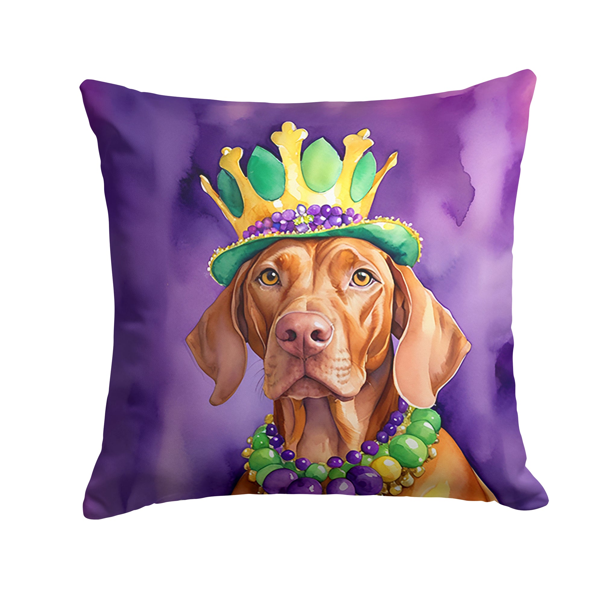 Buy this Vizsla King of Mardi Gras Throw Pillow