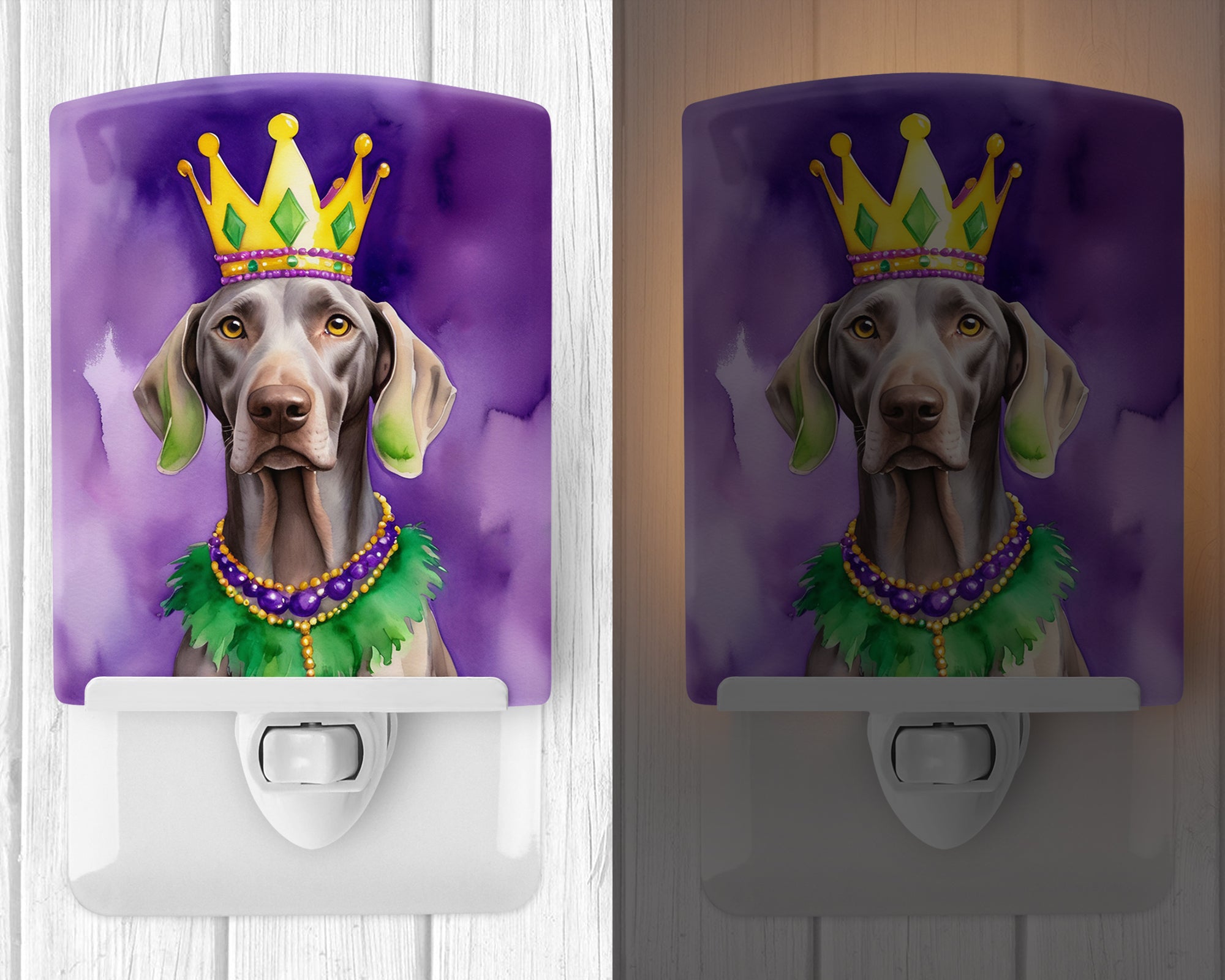 Buy this Weimaraner King of Mardi Gras Ceramic Night Light