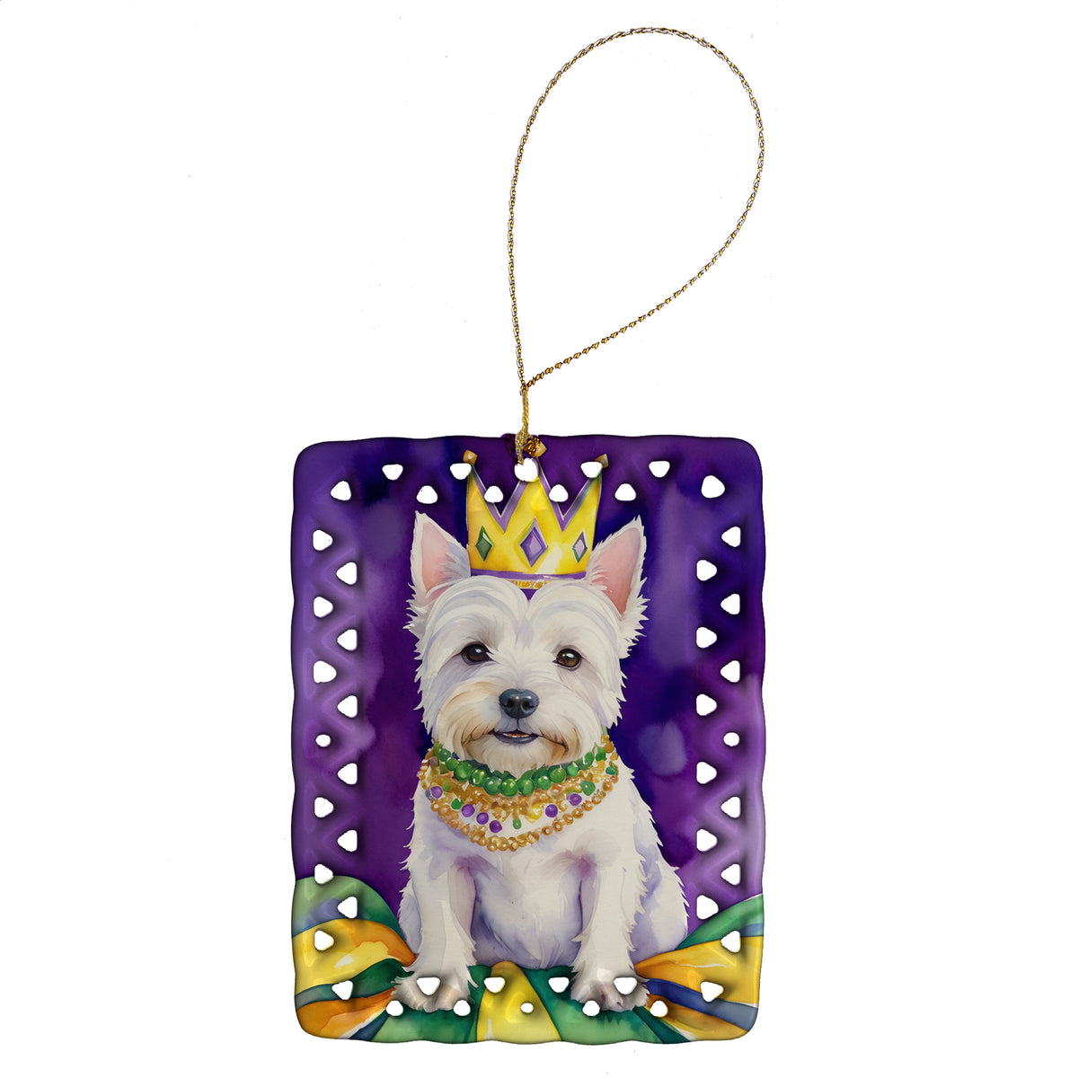 Buy this Westie King of Mardi Gras Porcelain Ornament