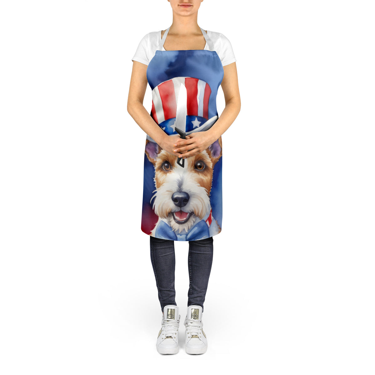 Fox Terrier Patriotic American Apron