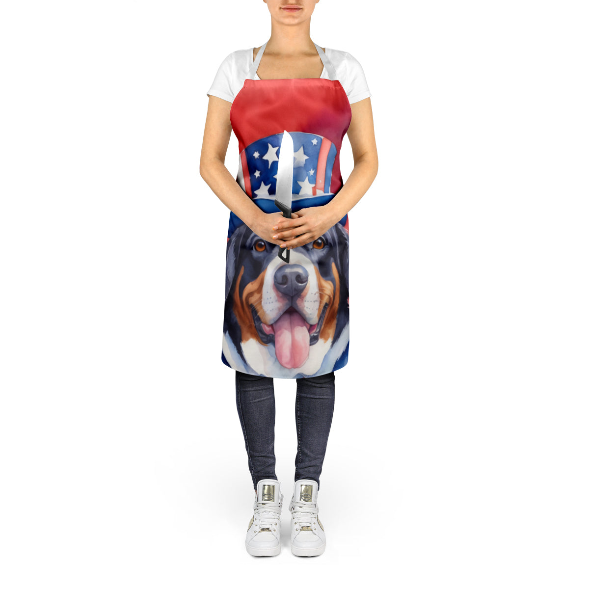 Greater Swiss Mountain Dog Patriotic American Apron