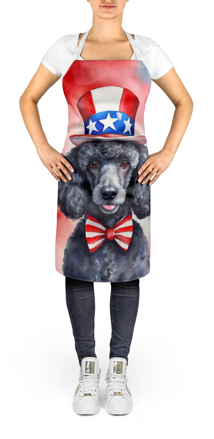 Black Poodle Patriotic American Apron