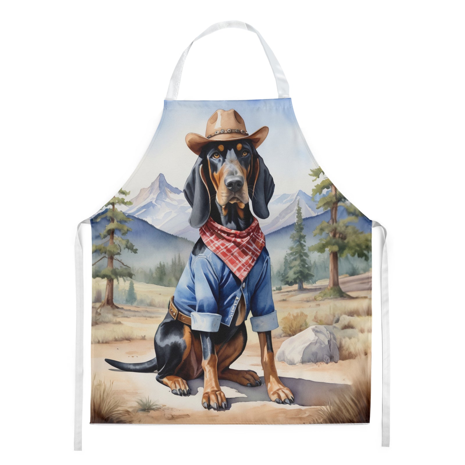 Buy this Black and Tan Coonhound Cowboy Welcome Apron