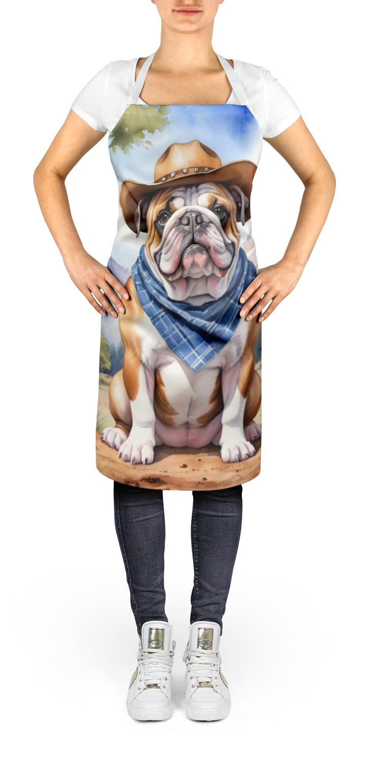 Buy this English Bulldog Cowboy Welcome Apron