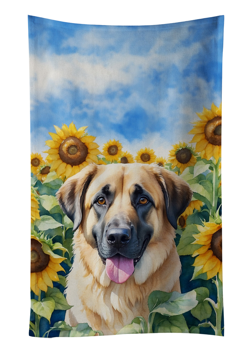 Buy this Anatolian Shepherd in Sunflowers Kitchen Towel