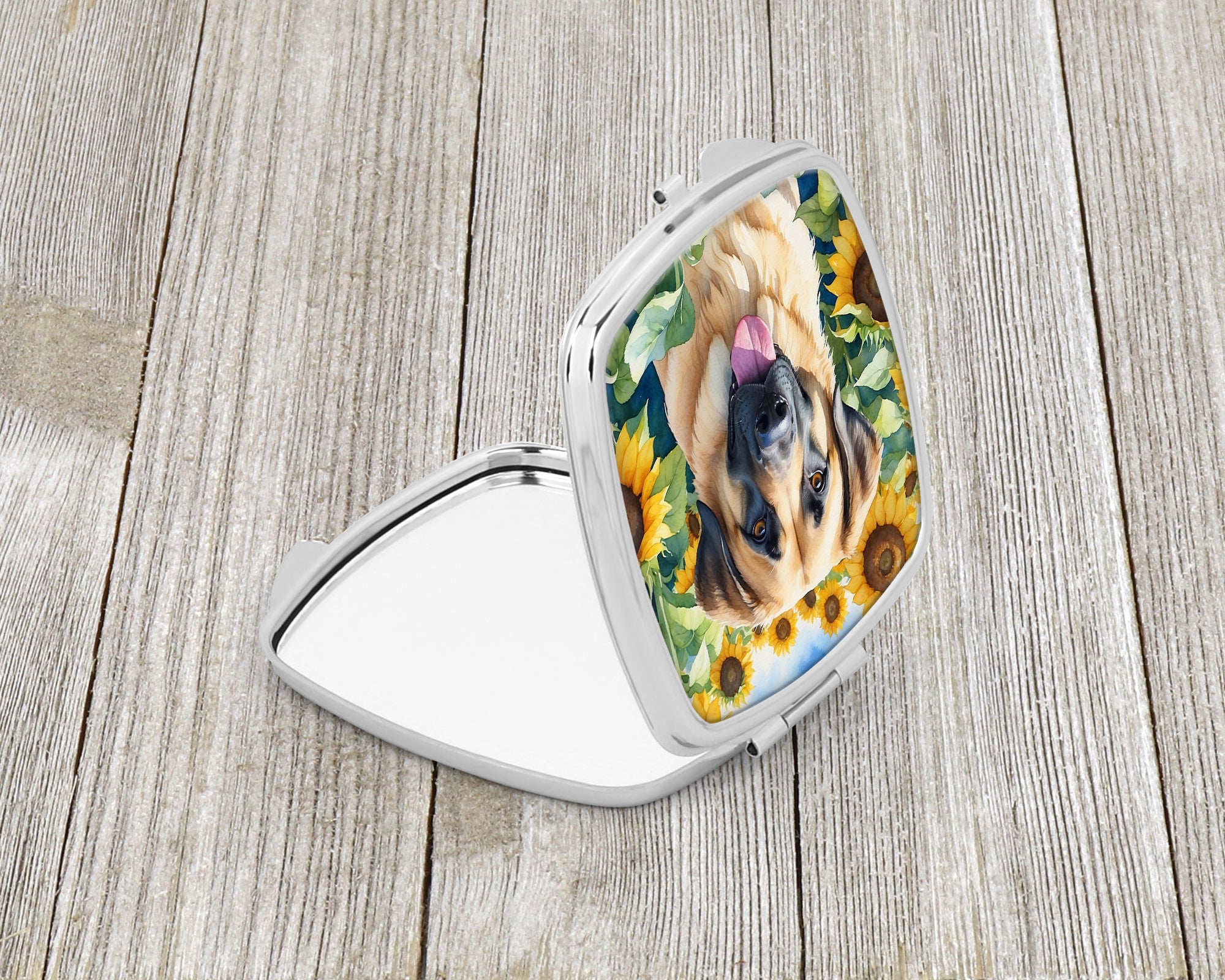 Anatolian Shepherd in Sunflowers Compact Mirror