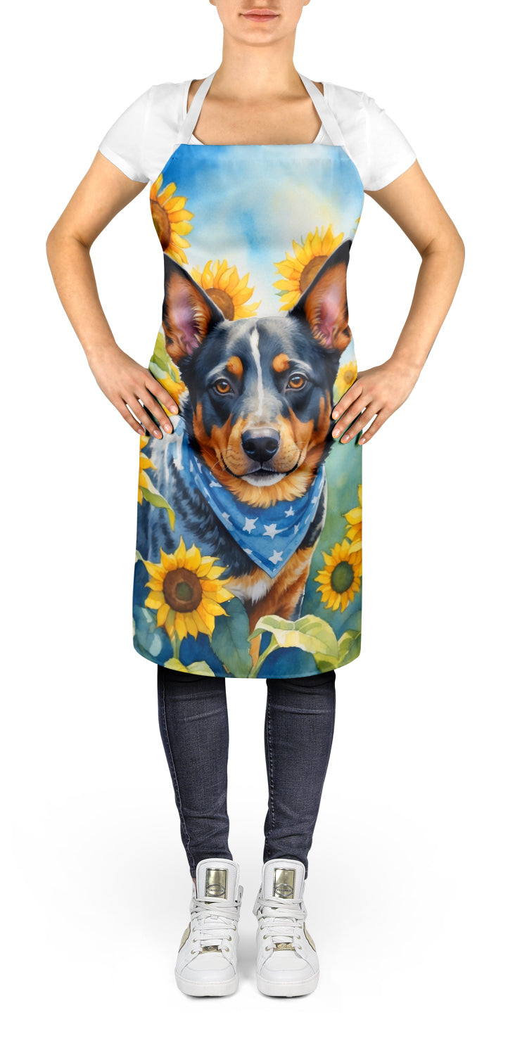 Australian Cattle Dog in Sunflowers Apron