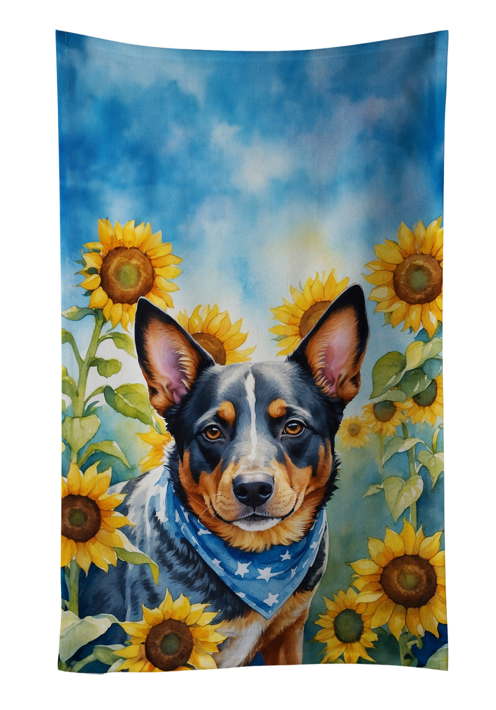 Buy this Australian Cattle Dog in Sunflowers Kitchen Towel