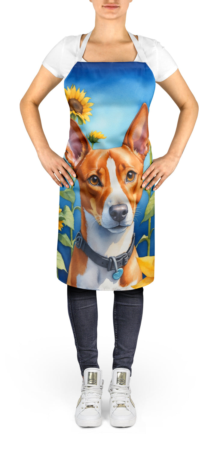 Buy this Basenji in Sunflowers Apron