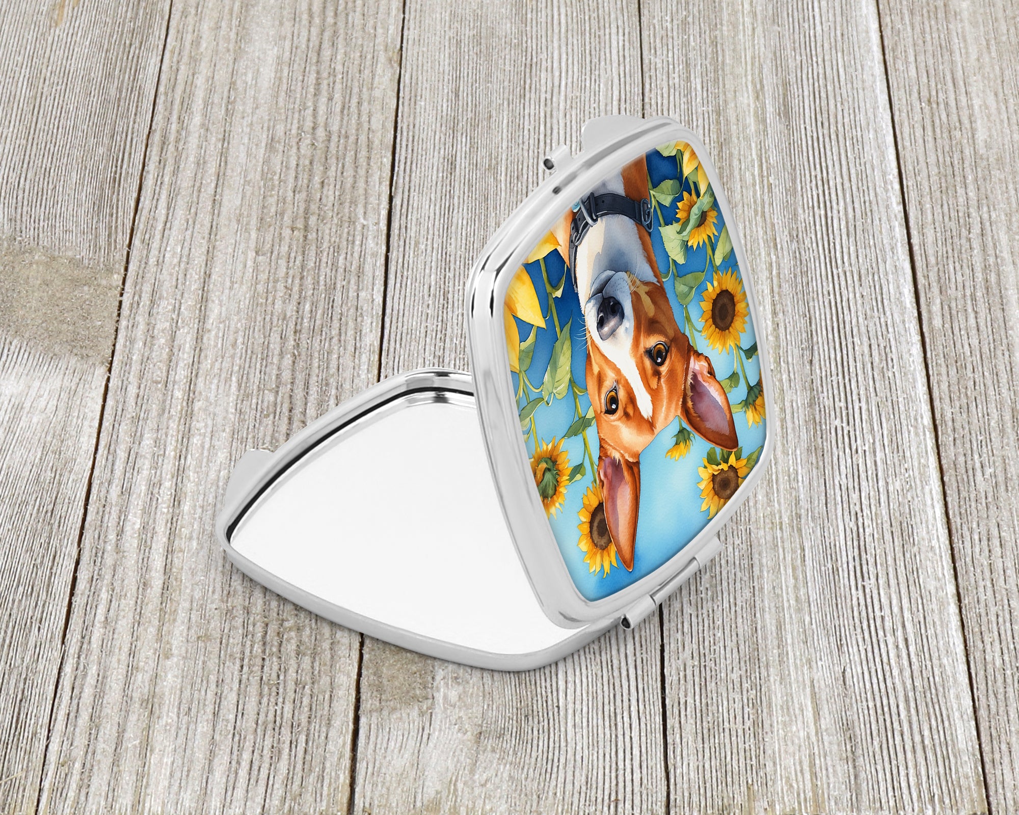 Buy this Basenji in Sunflowers Compact Mirror