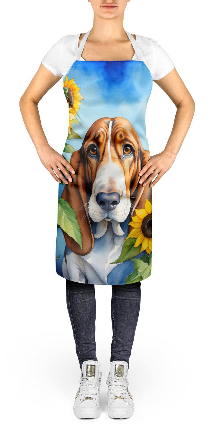 Buy this Basset Hound in Sunflowers Apron