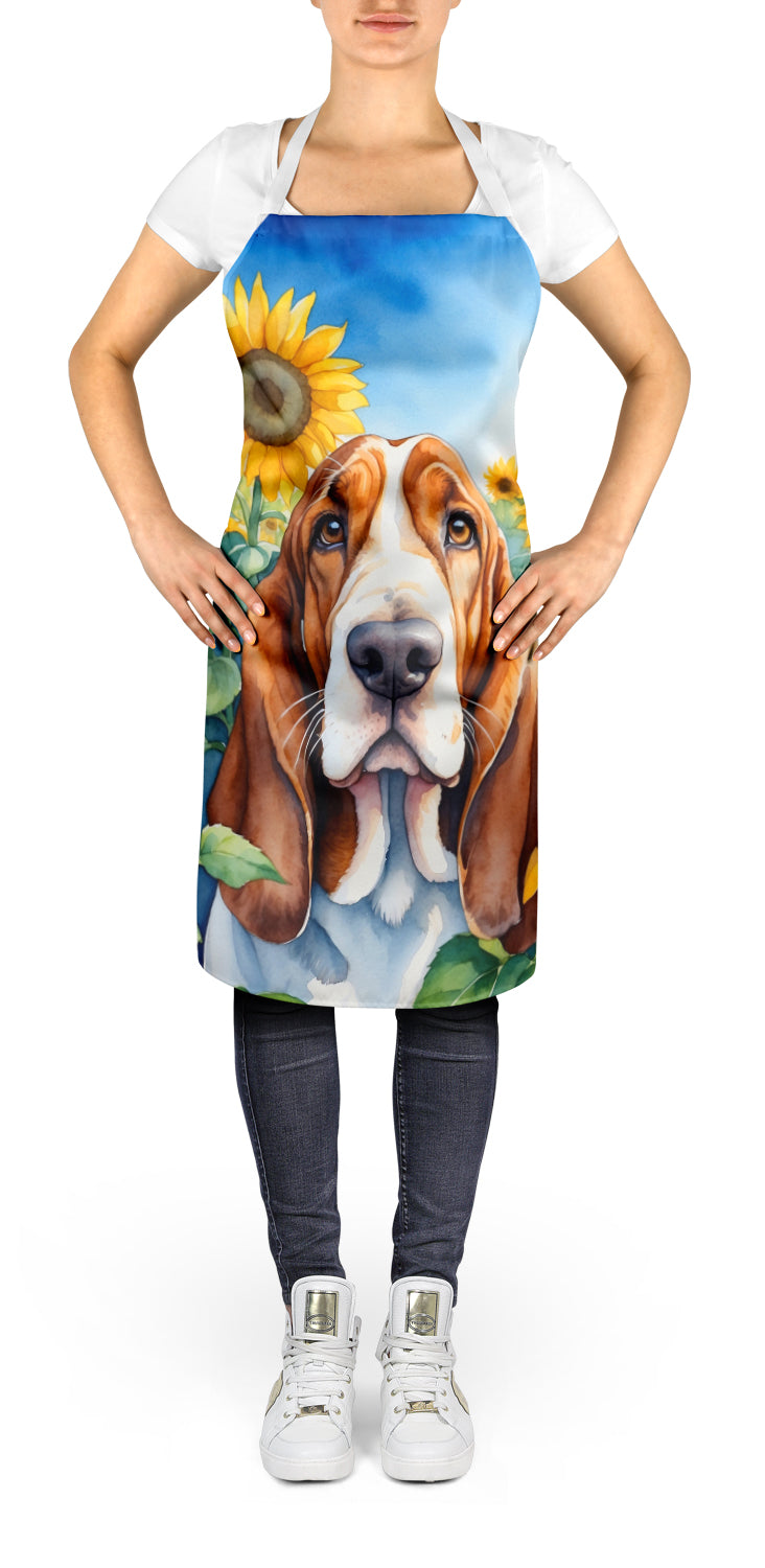 Buy this Basset Hound in Sunflowers Apron