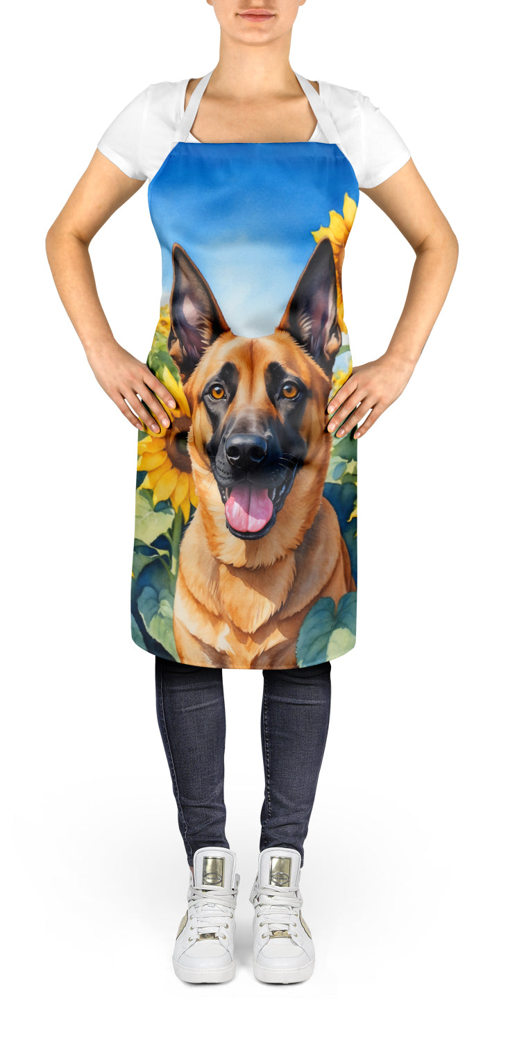 Belgian Malinois in Sunflowers Apron