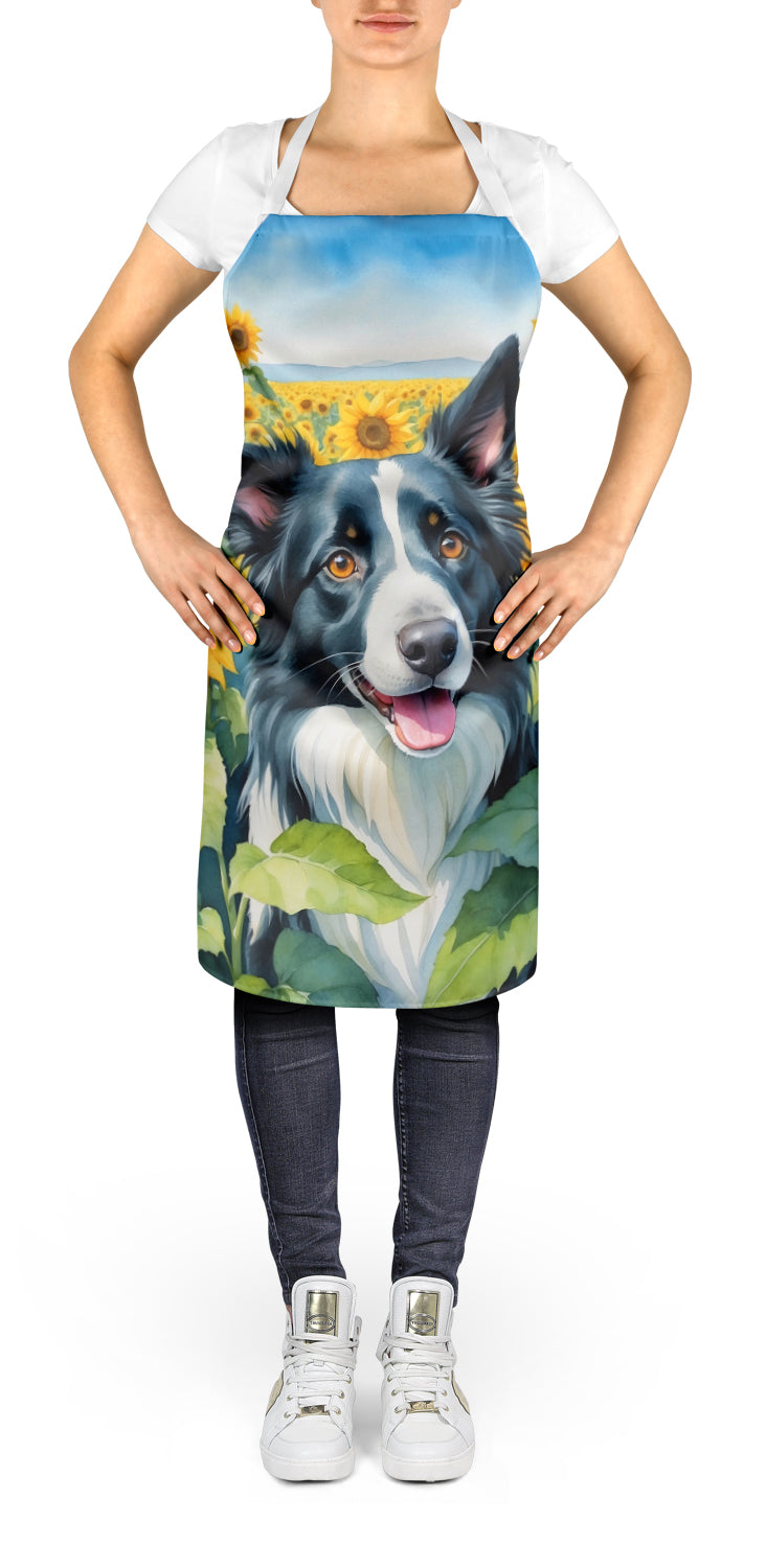 Buy this Border Collie in Sunflowers Apron