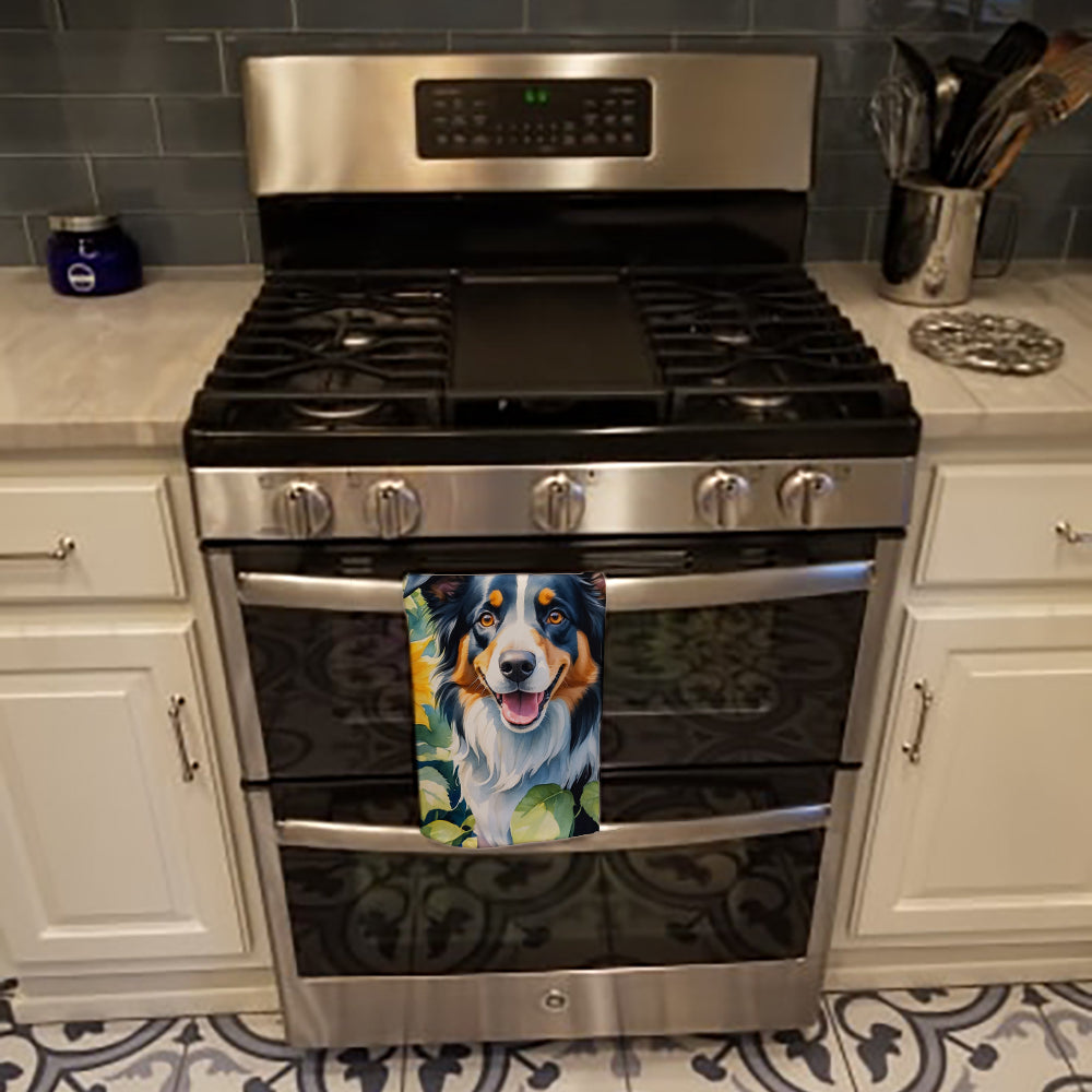 Border Collie in Sunflowers Kitchen Towel