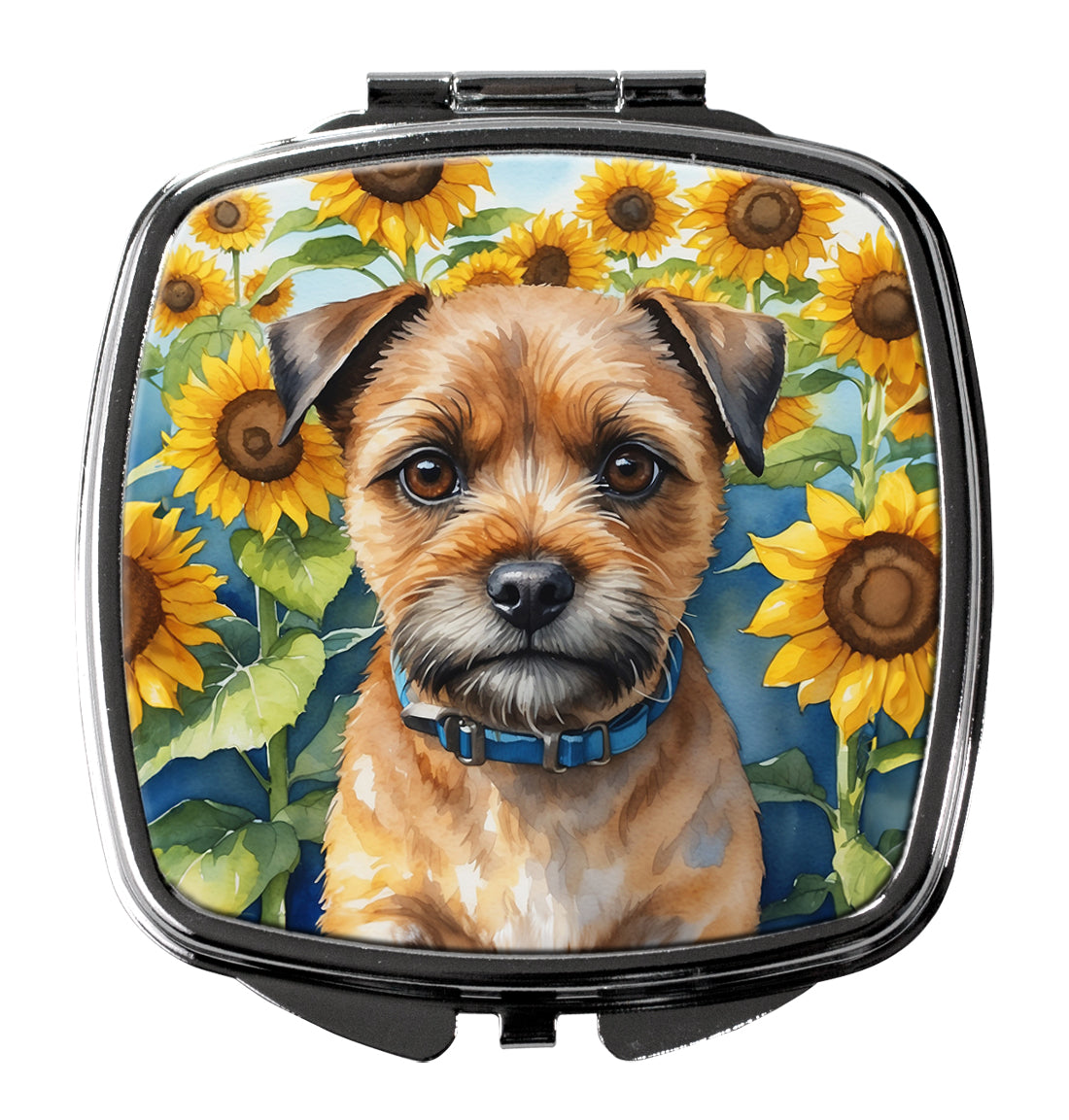 Buy this Border Terrier in Sunflowers Compact Mirror