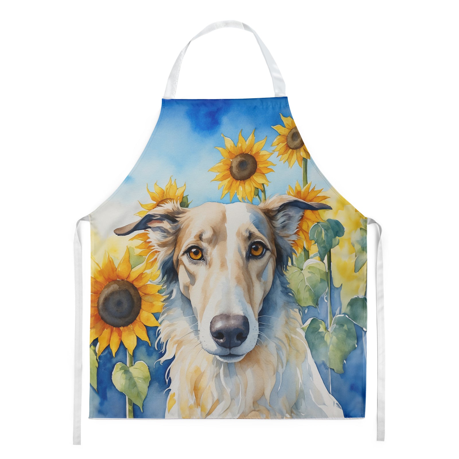 Buy this Borzoi in Sunflowers Apron