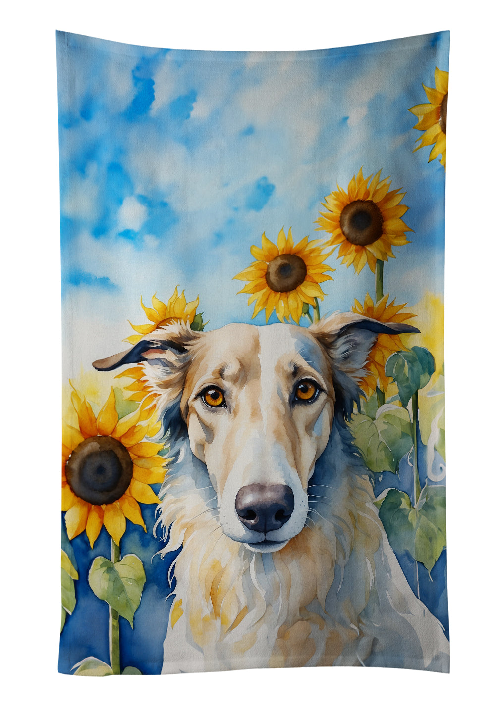 Buy this Borzoi in Sunflowers Kitchen Towel