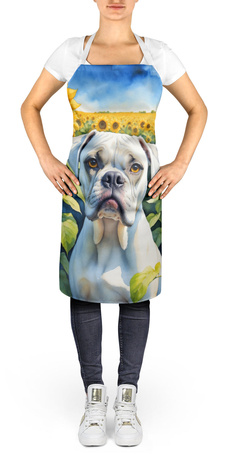 Boxer in Sunflowers Apron