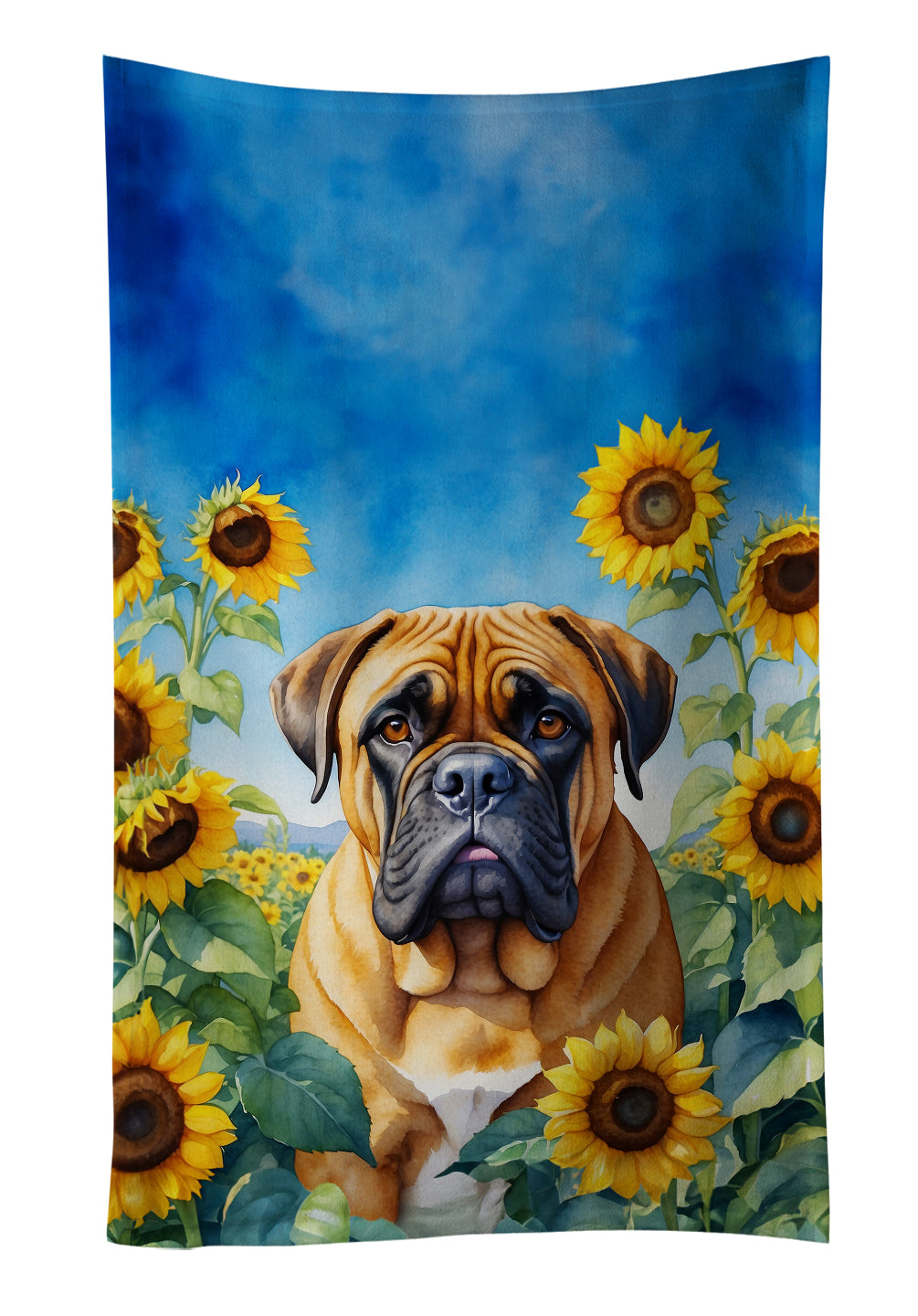 Buy this Bullmastiff in Sunflowers Kitchen Towel