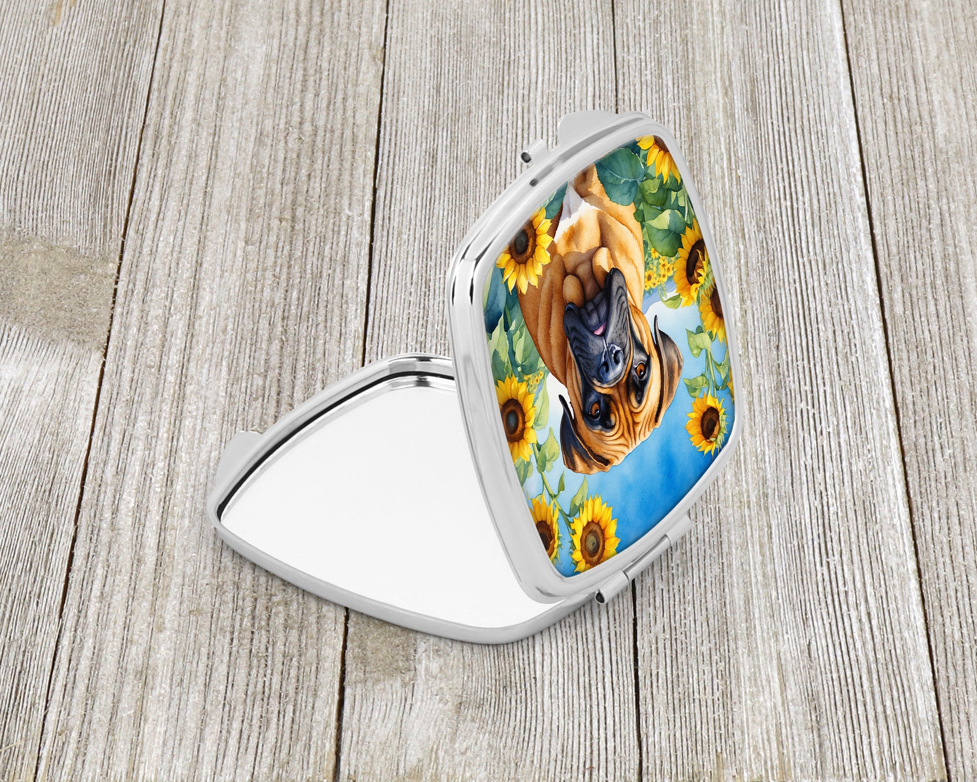 Buy this Bullmastiff in Sunflowers Compact Mirror