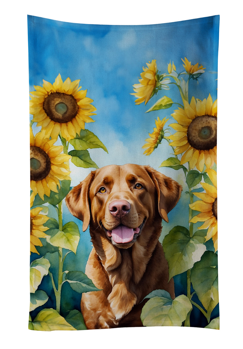 Buy this Chesapeake Bay Retriever in Sunflowers Kitchen Towel